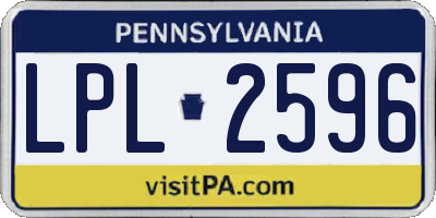 PA license plate LPL2596