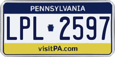 PA license plate LPL2597