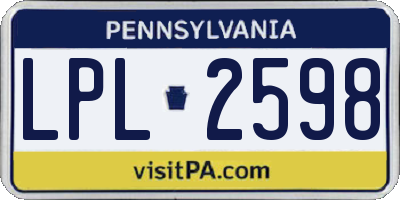 PA license plate LPL2598