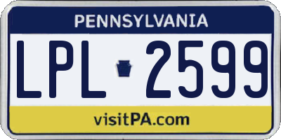 PA license plate LPL2599