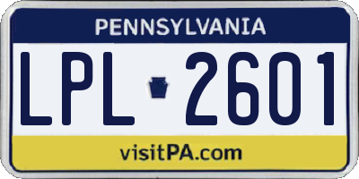 PA license plate LPL2601