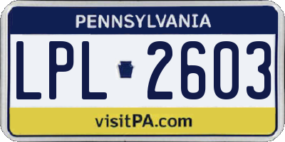 PA license plate LPL2603