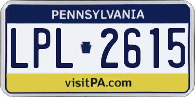 PA license plate LPL2615