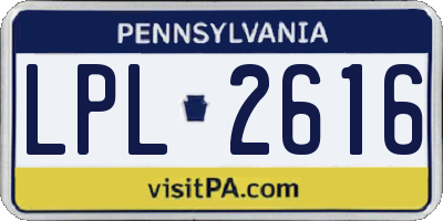 PA license plate LPL2616