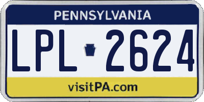 PA license plate LPL2624
