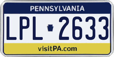 PA license plate LPL2633
