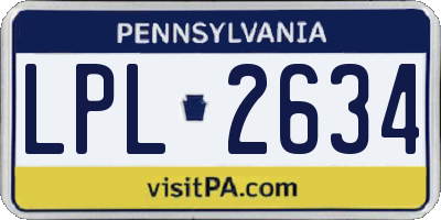PA license plate LPL2634