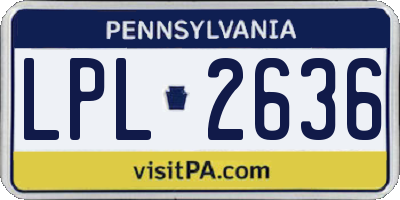PA license plate LPL2636