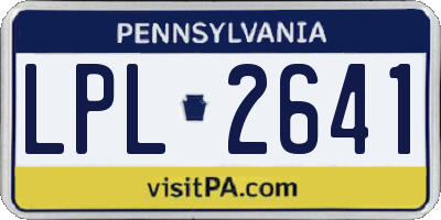 PA license plate LPL2641