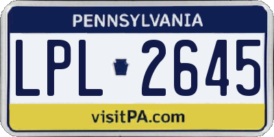 PA license plate LPL2645