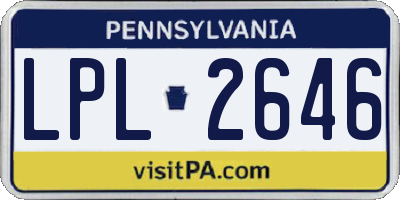 PA license plate LPL2646