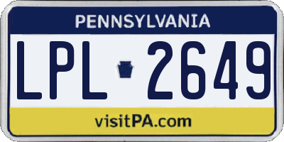 PA license plate LPL2649