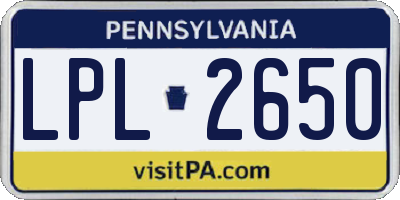 PA license plate LPL2650