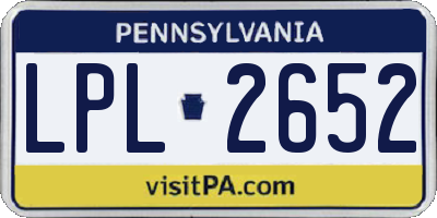 PA license plate LPL2652