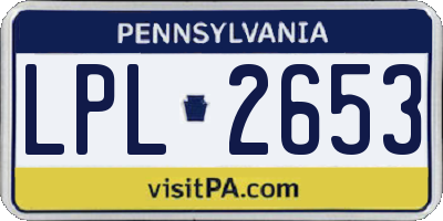 PA license plate LPL2653