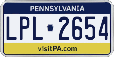 PA license plate LPL2654