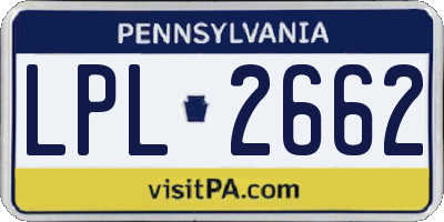 PA license plate LPL2662