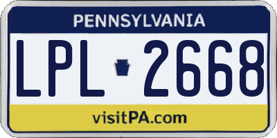 PA license plate LPL2668