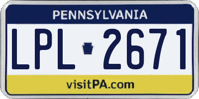 PA license plate LPL2671