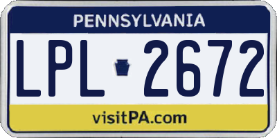 PA license plate LPL2672