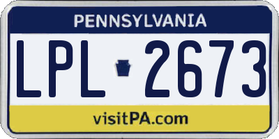 PA license plate LPL2673