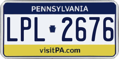 PA license plate LPL2676