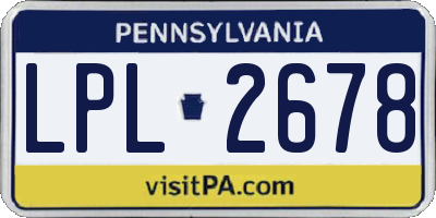 PA license plate LPL2678