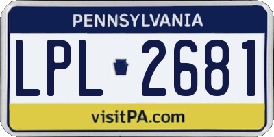 PA license plate LPL2681