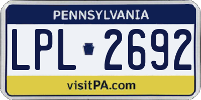 PA license plate LPL2692