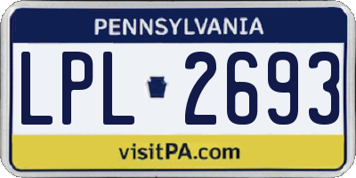 PA license plate LPL2693