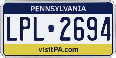 PA license plate LPL2694
