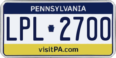 PA license plate LPL2700