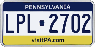 PA license plate LPL2702