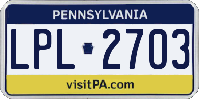 PA license plate LPL2703