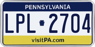 PA license plate LPL2704