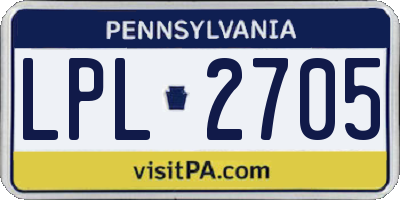 PA license plate LPL2705