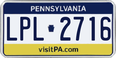 PA license plate LPL2716
