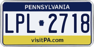 PA license plate LPL2718