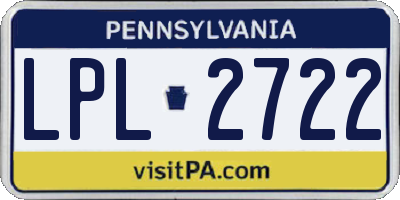 PA license plate LPL2722