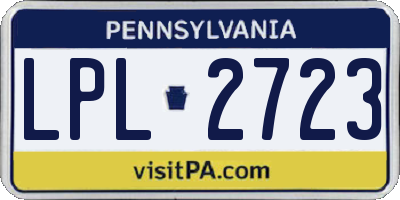 PA license plate LPL2723