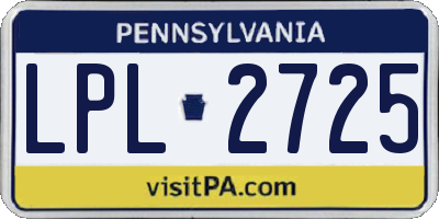 PA license plate LPL2725