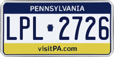 PA license plate LPL2726