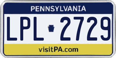 PA license plate LPL2729