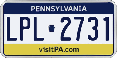 PA license plate LPL2731
