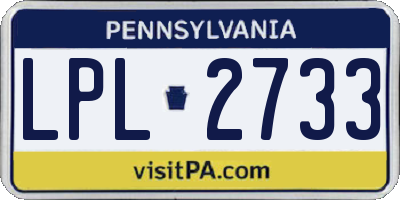 PA license plate LPL2733