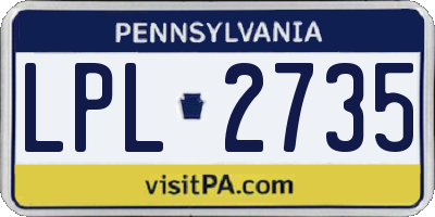 PA license plate LPL2735