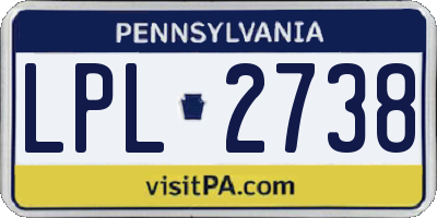 PA license plate LPL2738