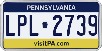PA license plate LPL2739