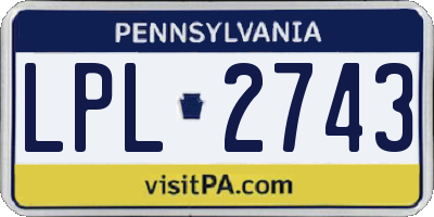 PA license plate LPL2743