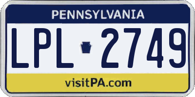 PA license plate LPL2749